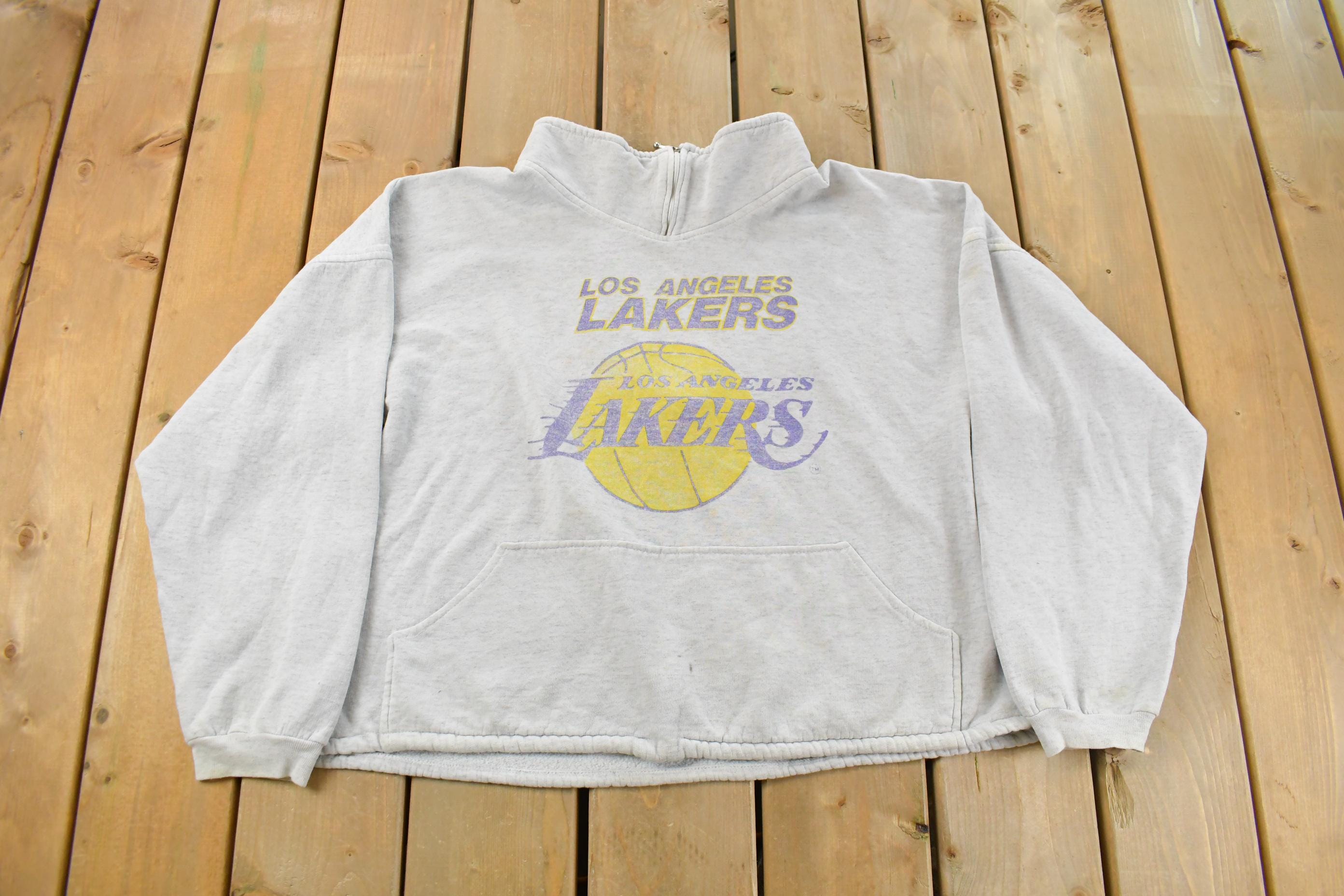 Vintage 1990s Los Angeles Lakers NBA Quarter Zip Sweatshirt Men's Large