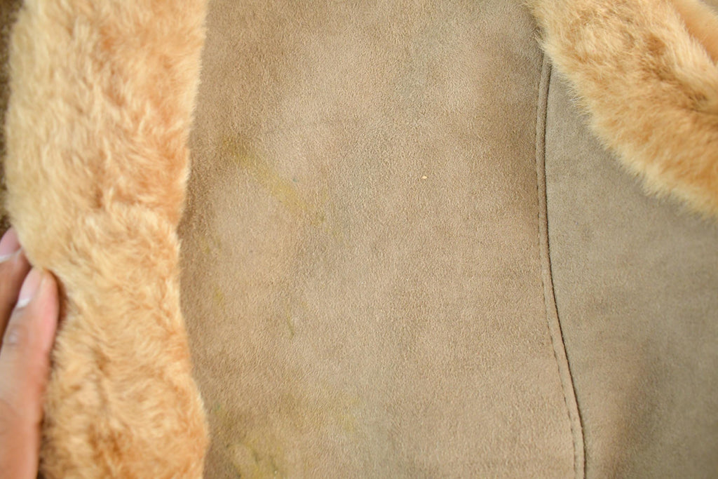 Vintage 1980s Fibok Shearling Fur Coat Vest Women's L