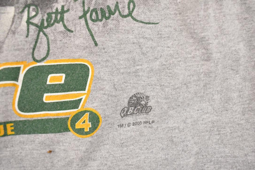 Vintage 1990s Green Bay Packers Brett Favre Cartoon Graphic Print Souvenir NFL T-Shirt Youth L