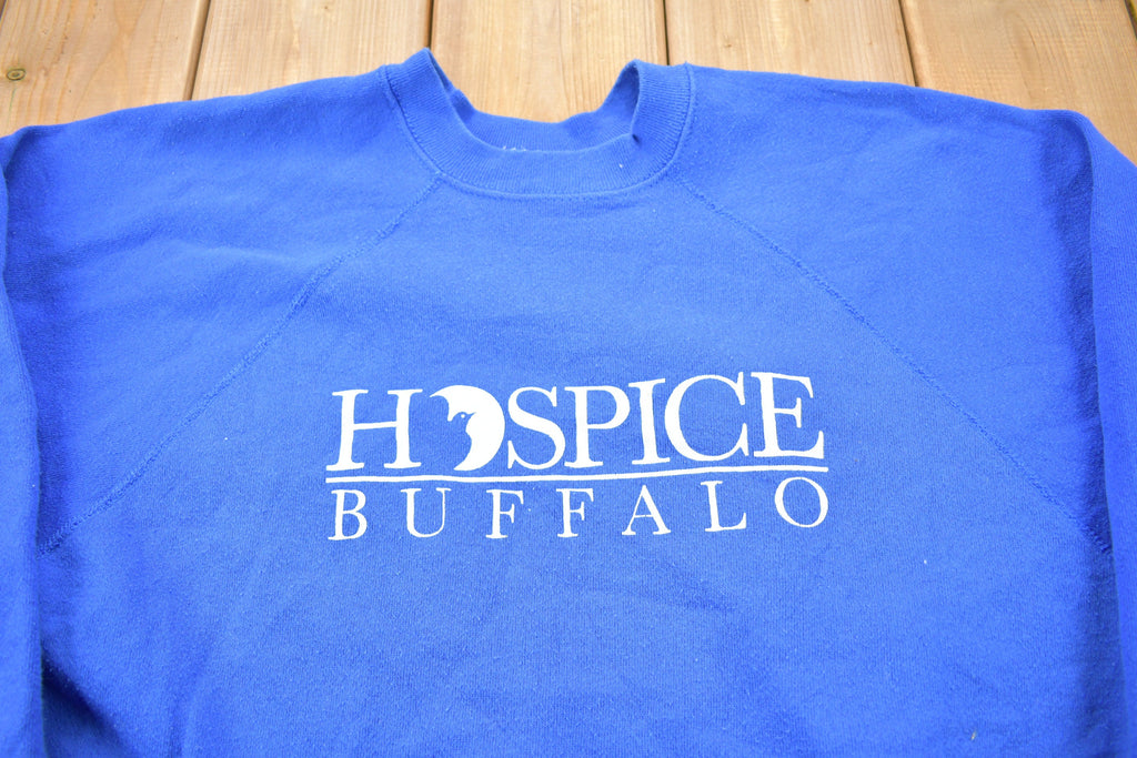 Vintage 1980s Hospice Buffalo Raglan Crewneck Sweatshirt