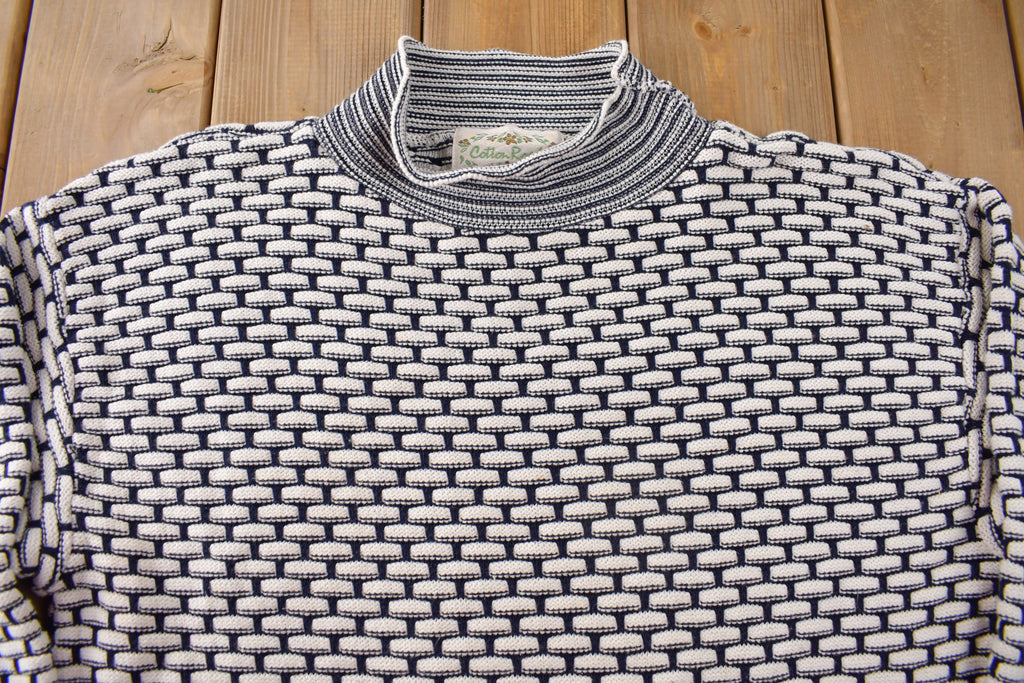 Vintage 1990s Cotton Roads Women's Knit Mockneck Sweater