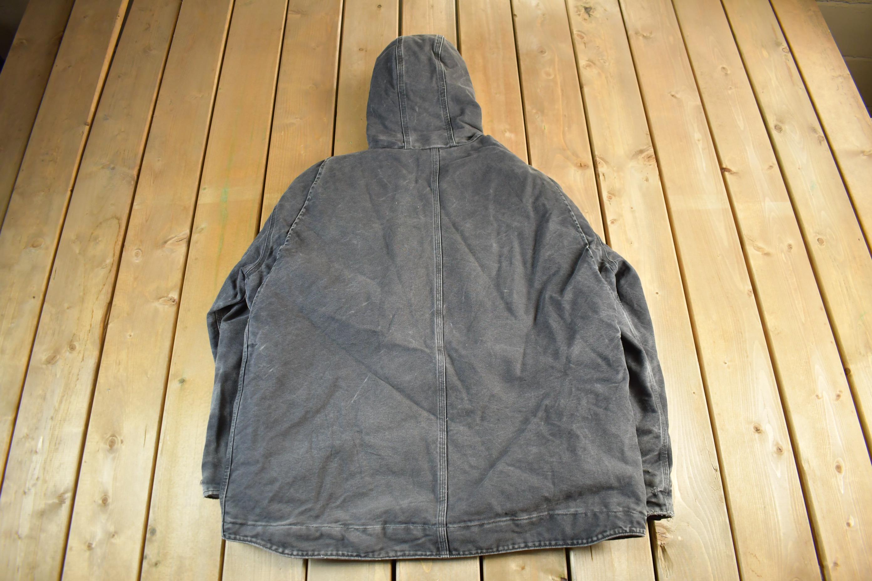Vintage 2000s Carhartt Hooded Sherpa Lined Jacket Mens XL