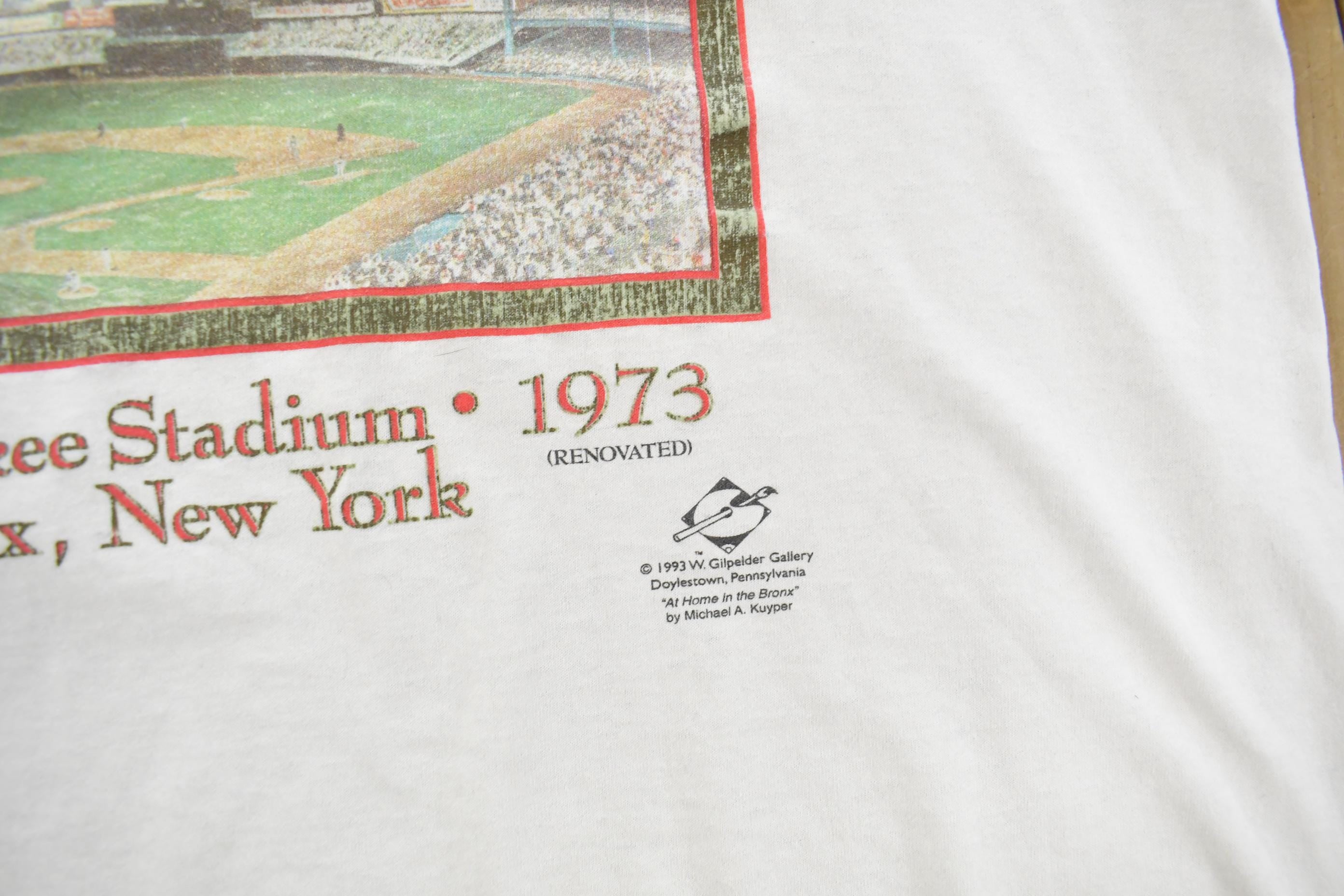 Vintage 1990s New York Yankees Stadium MLB Graphic T-Shirt Men's XL