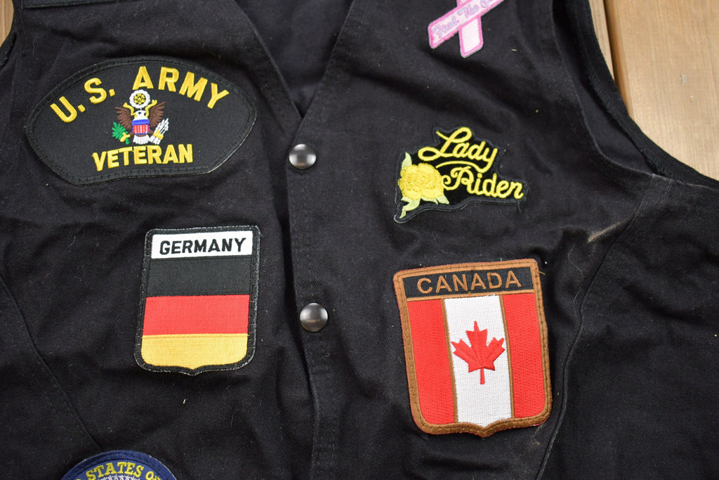 Vintage 1990s Army Veteran Patchwork Vest