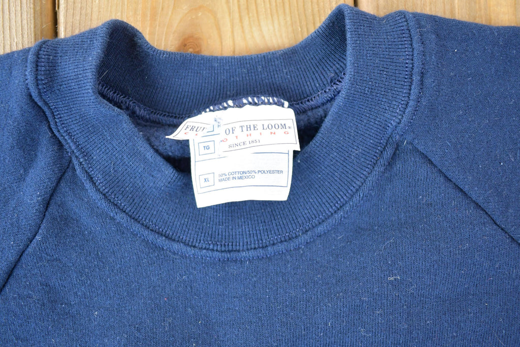 Vintage 1990s FOTL Blank Blue Boxy Crewneck Sweatshirt