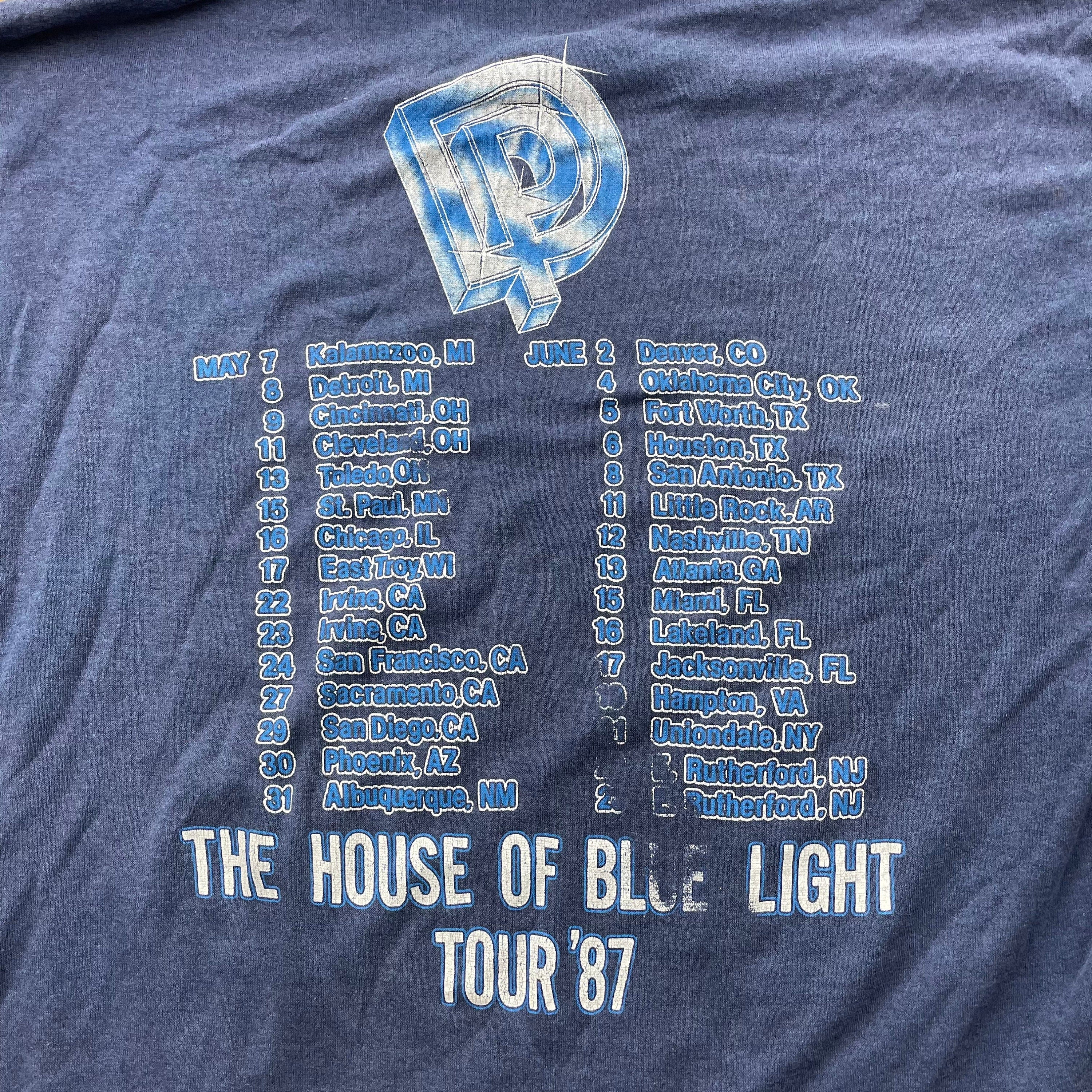 Vintage 1987 Deep Purple The House Of Blue Light Tour T Shirt