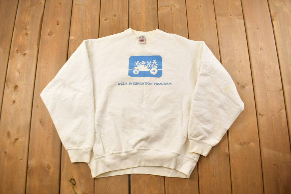 Vintage 1990s UCLA Intervention Program Collegiate Crewneck  Made In USA  NCAA Sweatshirt  Sportswear  Americana