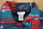 Vintage 1980s Pattern Fleece Button Up