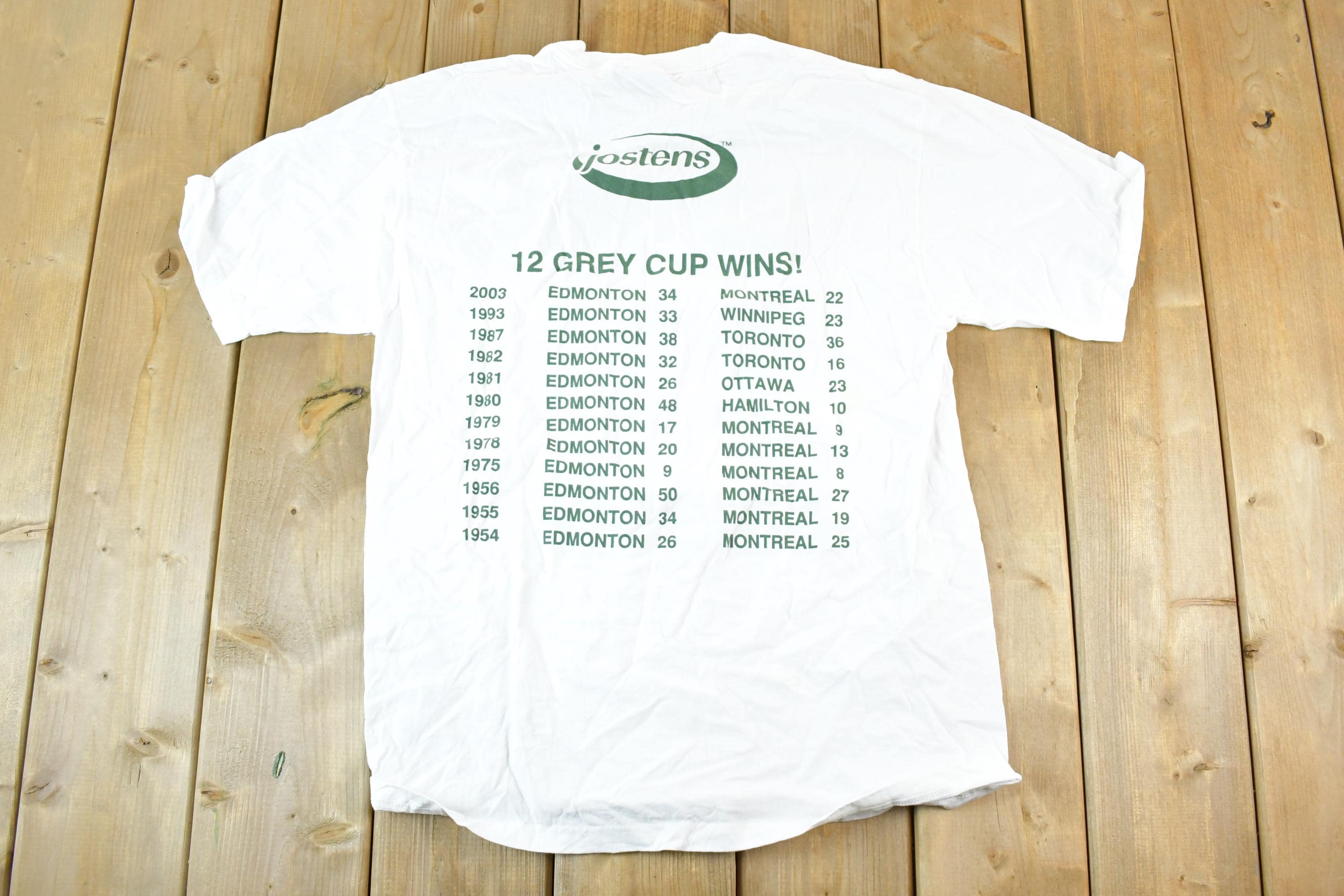 Vintage 2003 Edmonton Eskimos Grey Cup Champions Souvenir T-Shirt Mens M