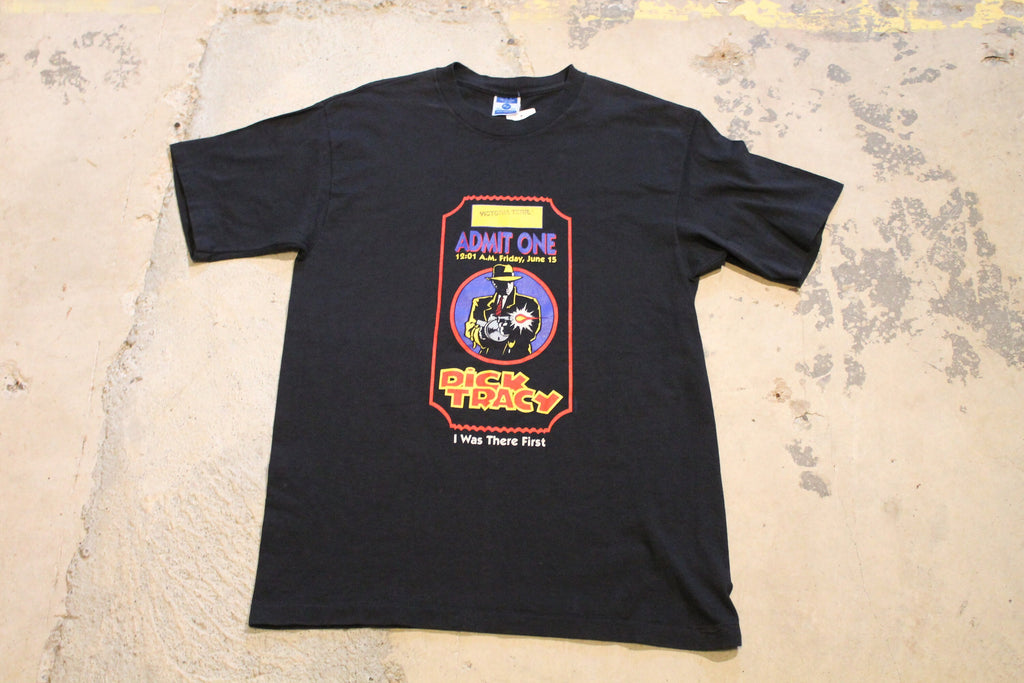 Vintage 1990s Dick Tracy Admit One Graphic T Shirt  80s  90s  Streetwear Fashion  Made In USA  Single Stitch