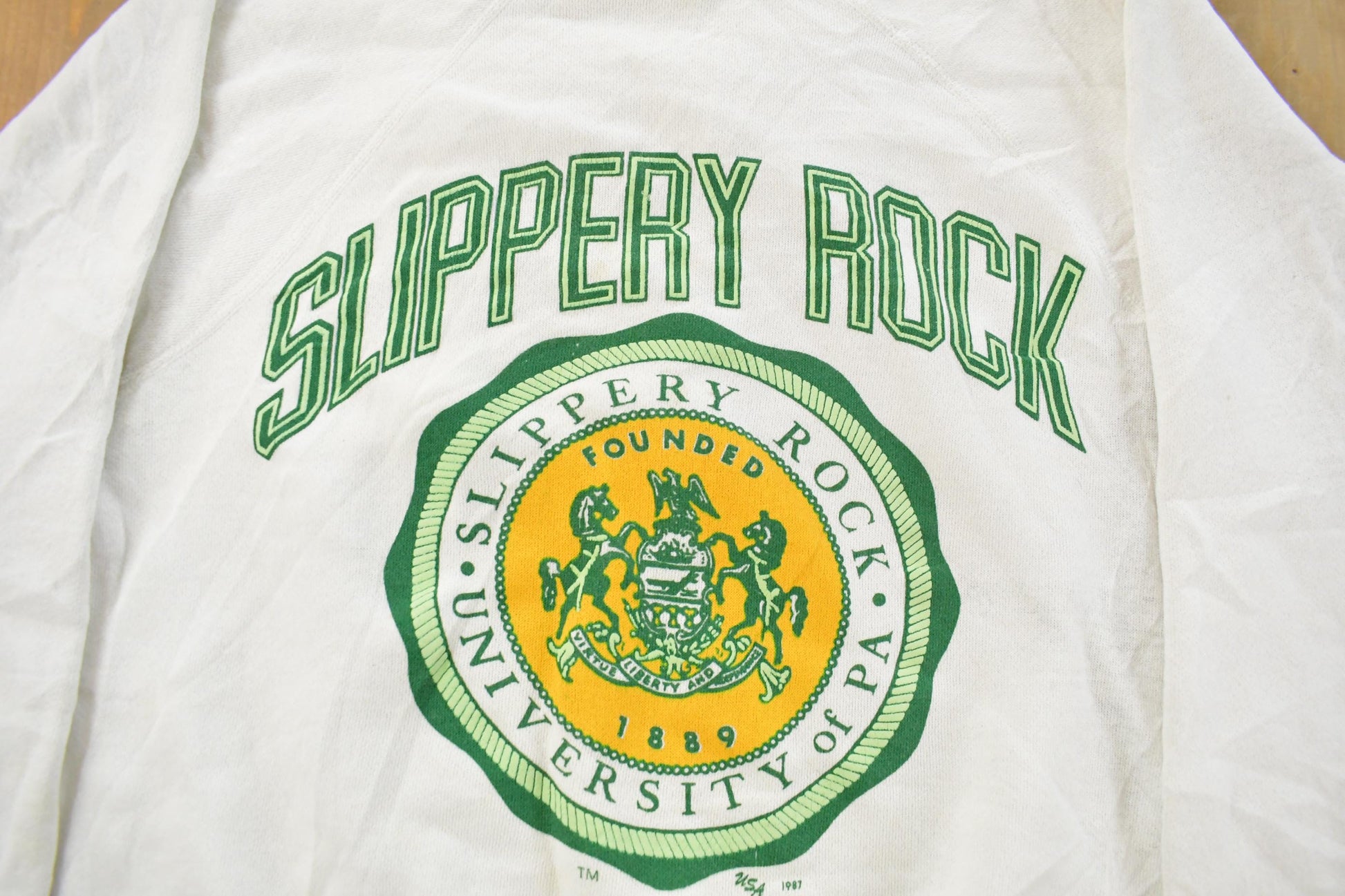 Vintage 1980s Slippery Rock University Crewneck Sweatshirt Men's Medium