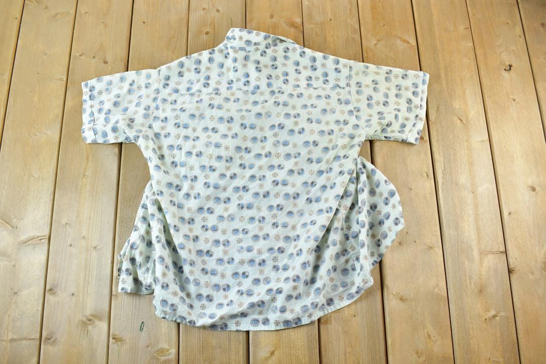Vintage 1970s Abstract Dots Button Up Shirt