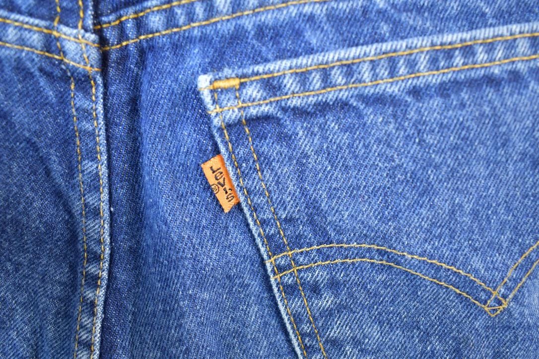 Vintage 1970s Levi Strauss Orange Tab Denim Jeans Size 32 x 27 Made In USA