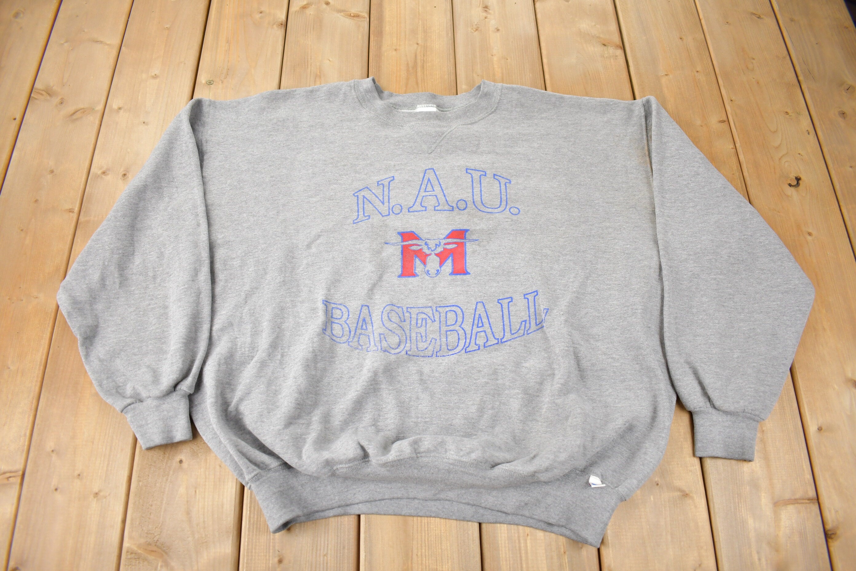 Vintage 1990s NAU Baseball Collegiate Russell Athletics Crewneck Made In USA