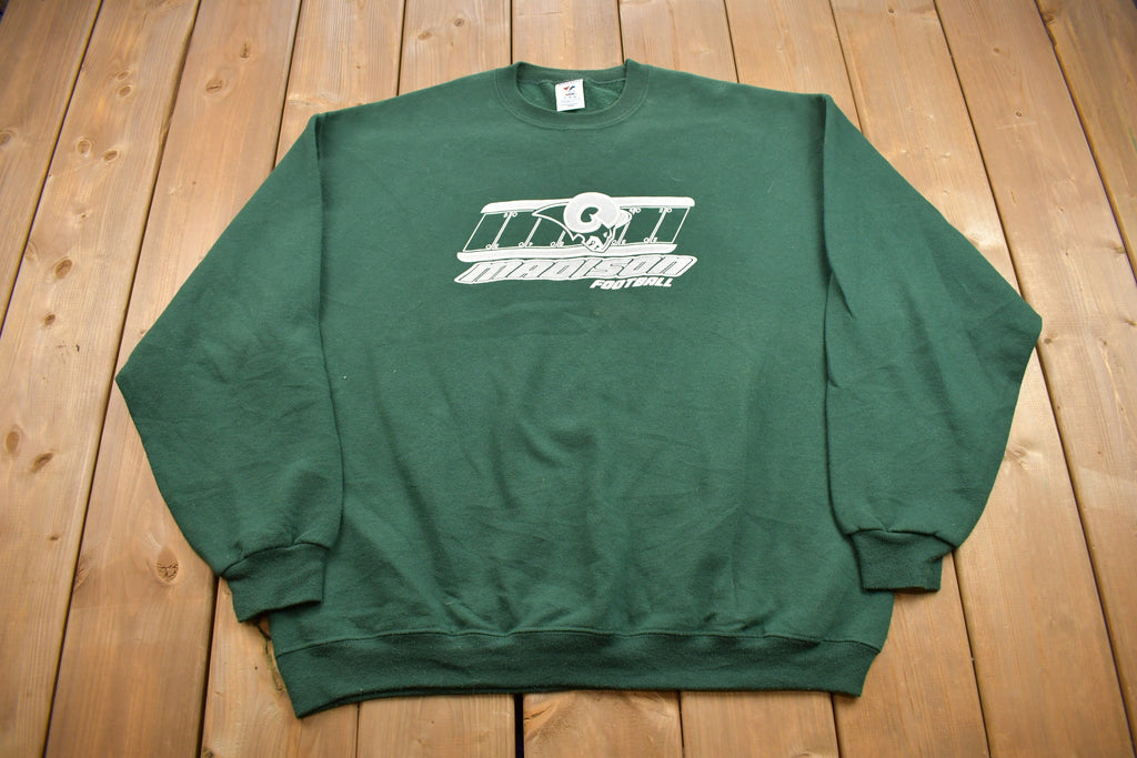 Vintage 1990s Madison Football Rams Crewneck Sweatshirt