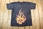 Vintage 1990s JNCO Jeans Skull Flame Graphic T Shirt