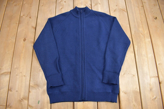 Vintage 1980s Le Roy Knitwear Knit Zip-Up Sweater / Vintage 80s Sweater / 80s Zip Up / 90s / Vintage Basics