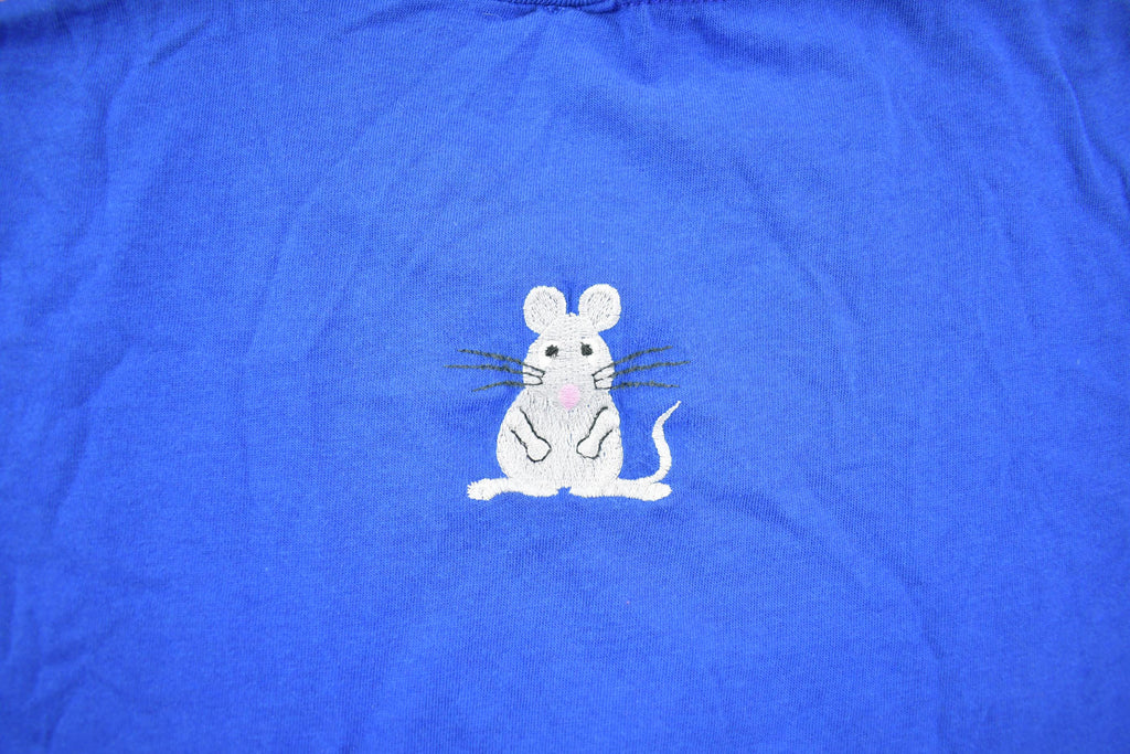 Vintage 1990s Cute Three Mice Embroidered T Shirt
