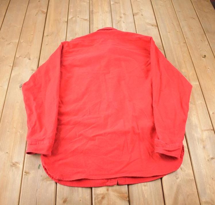 Vintage 1990s Eddie Bauer Red Button Up Flannel Shirt