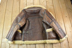 Vintage 1980s Douglas Authentic Shearling Bomber Aviation Jacket