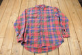 Vintage 1990s Banana Republic Distressed Plaid Button Up Flannel Shirt Size Medium