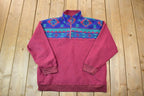 Vintage 1990s Great Canadian Rugged Wear Fleece Quarter Zip Sweater /