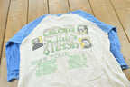 True Vintage 1985 Crosby Stills Nash Daylight Again Tour Raglan T-Shirt Men's M
