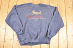 Vintage 1990s Six Point Buck Embroidered Crewneck Sweatshirt Men's XL