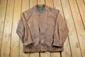 Vintage 1990s Brown Leather Casual Jacket Made In USA