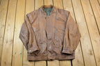 Vintage 1990s Brown Leather Casual Jacket Made In USA