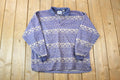 Vintage 1990s Denim Express Fleece 2 Button Collared Sweater