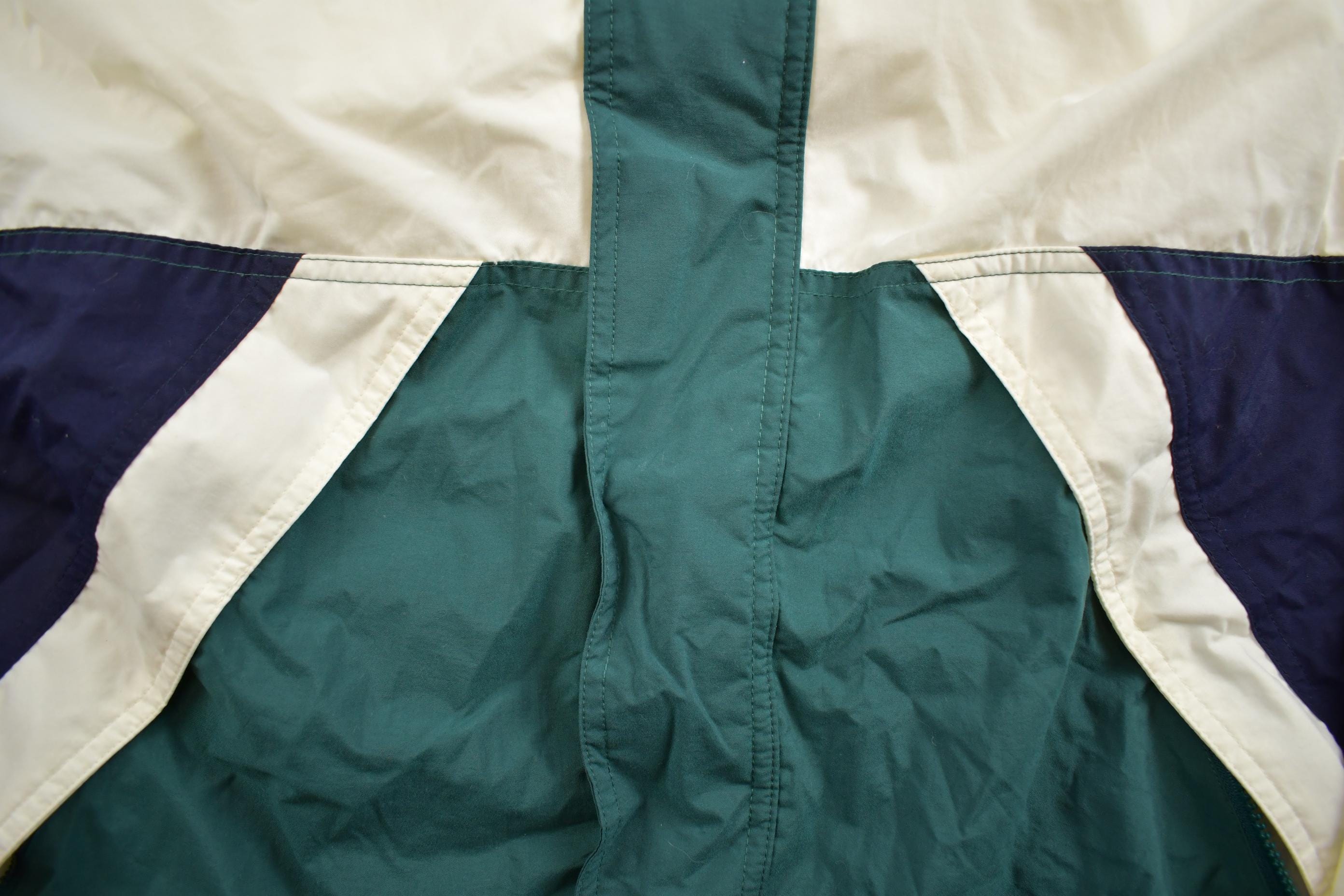 Vintage 1990s Izod Embroidered Logo Full Zip Color Block Windbreaker