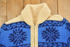 Vintage 1980s Cable Knit Zip Up Sweater