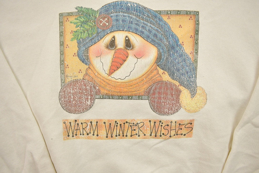 Vintage 1990s Warm Winter Wishes Crewneck Sweatshirt