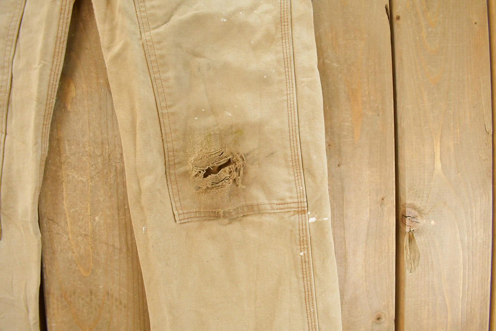 Vintage 2000s Carhartt Distressed Sun Faded Double Knee Pants Men's 28 x 28
