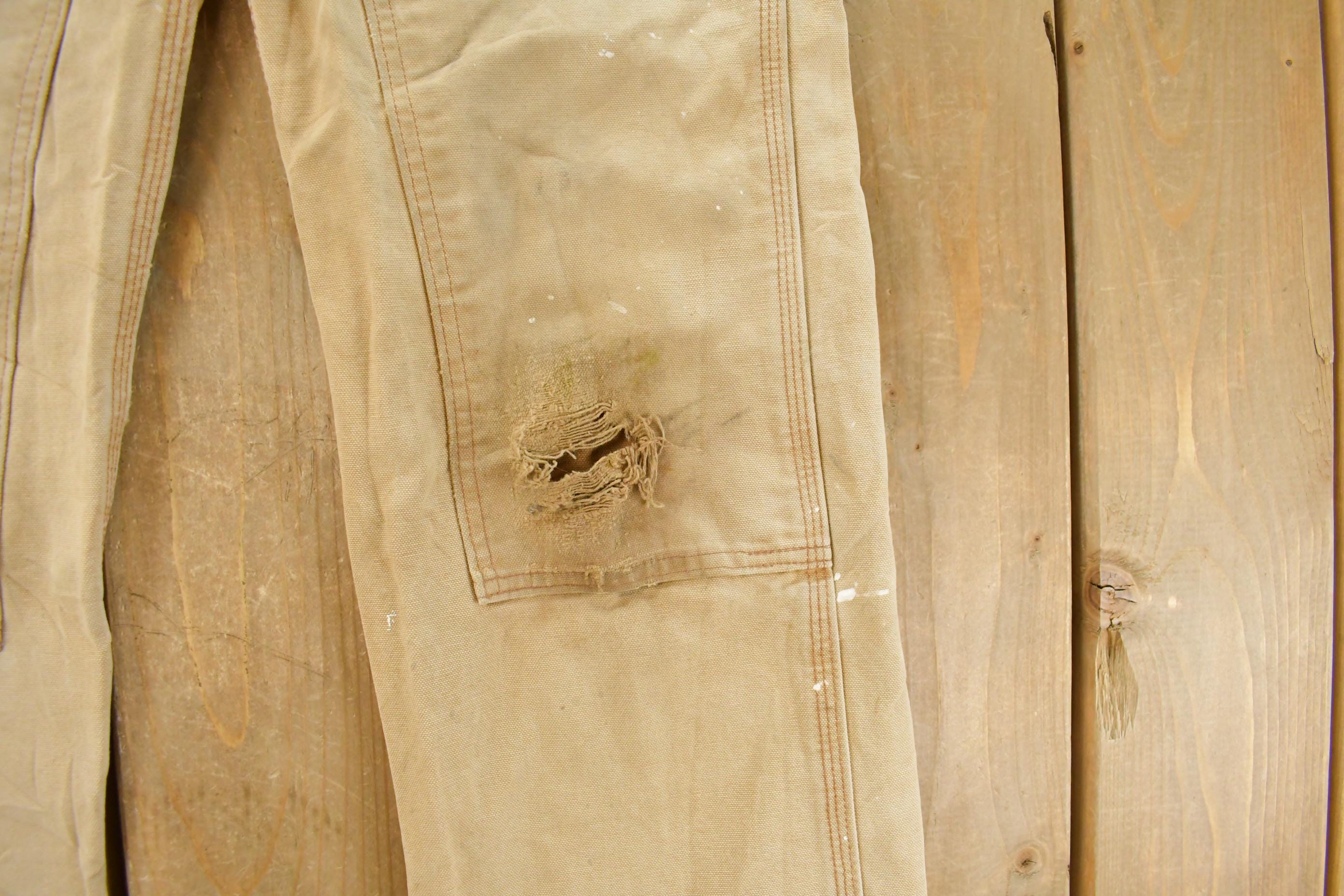 Vintage 2000s Carhartt Distressed Sun Faded Double Knee Pants Men's 28 x 28