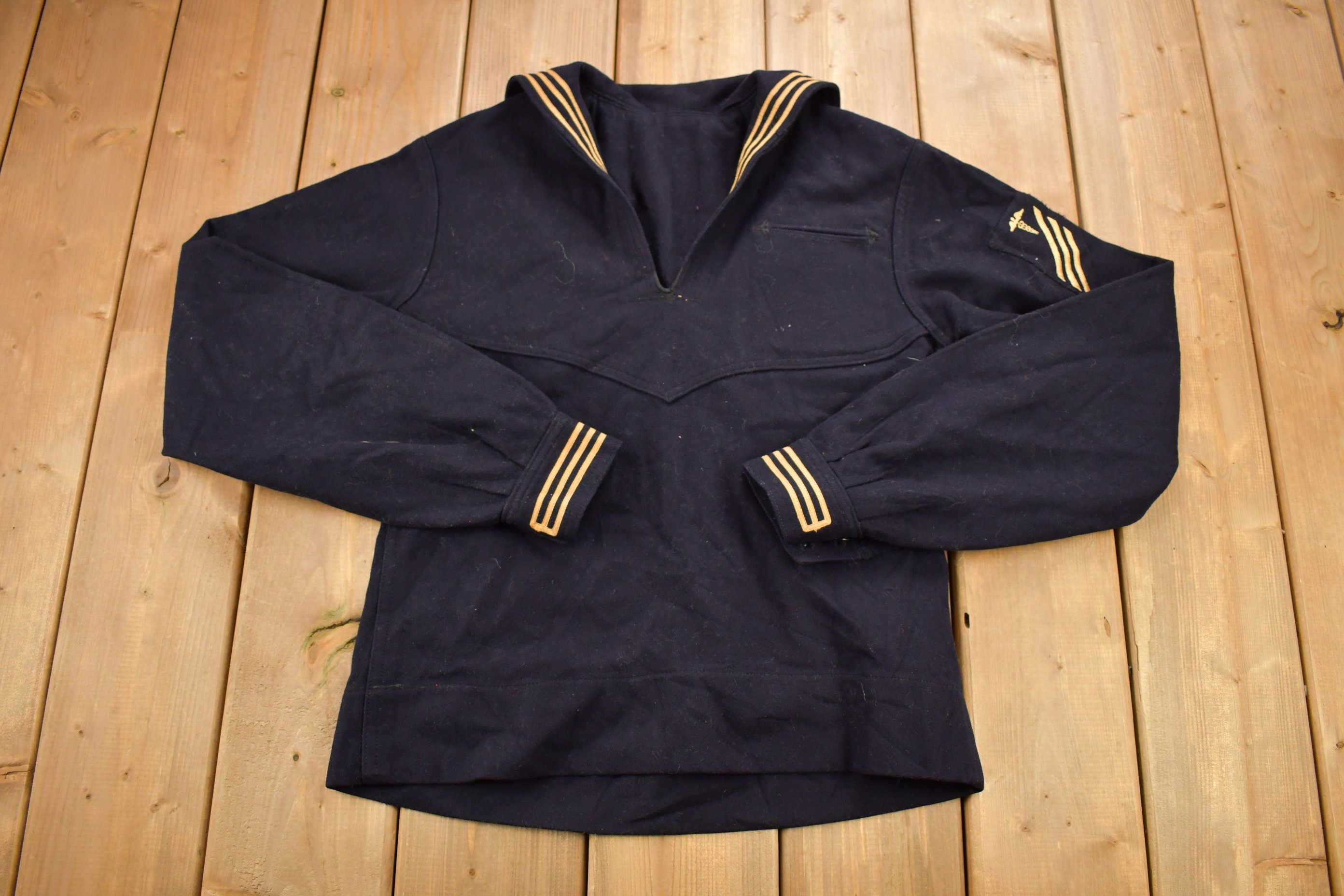 Vintage 1940s Navy Naval Wool Sweater