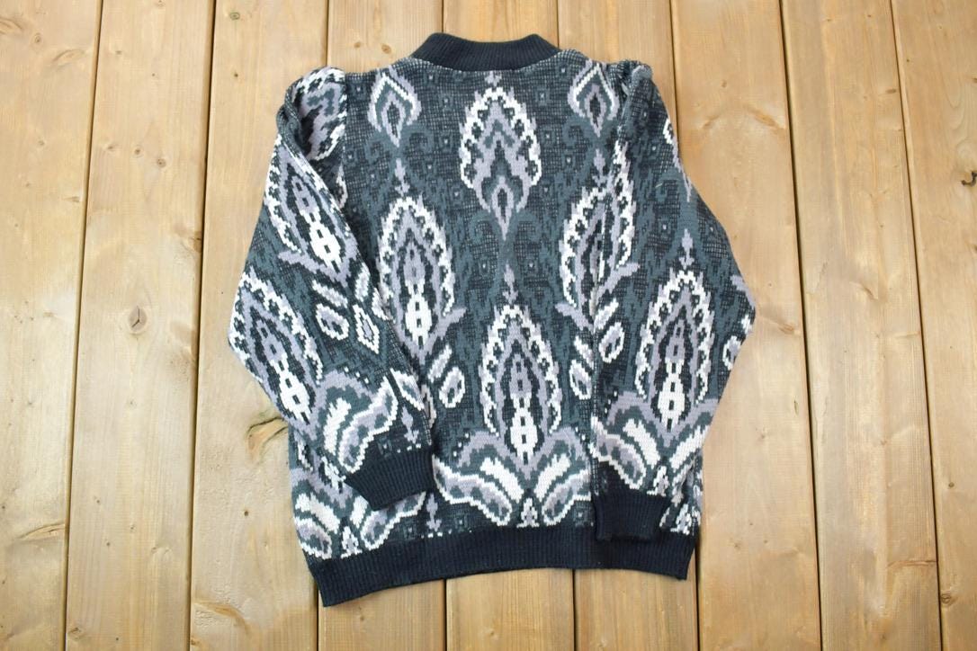 Vintage 1990s Hellen Harper Knit Crewneck Sweater / 90s Crewneck / Made In USA / Preppy