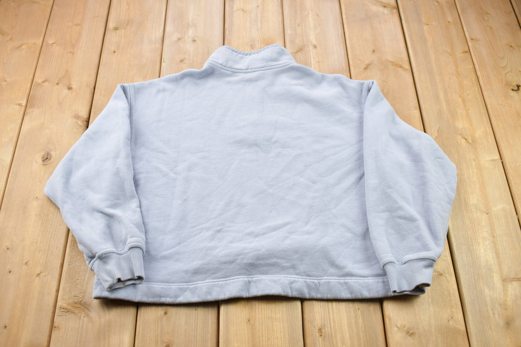 Vintage 1990s Eddie Bauer Blank Blue Quarter Zip Sweater  90s Sweater  Vintage Sweater  Essential  Streetwear  90s Blank