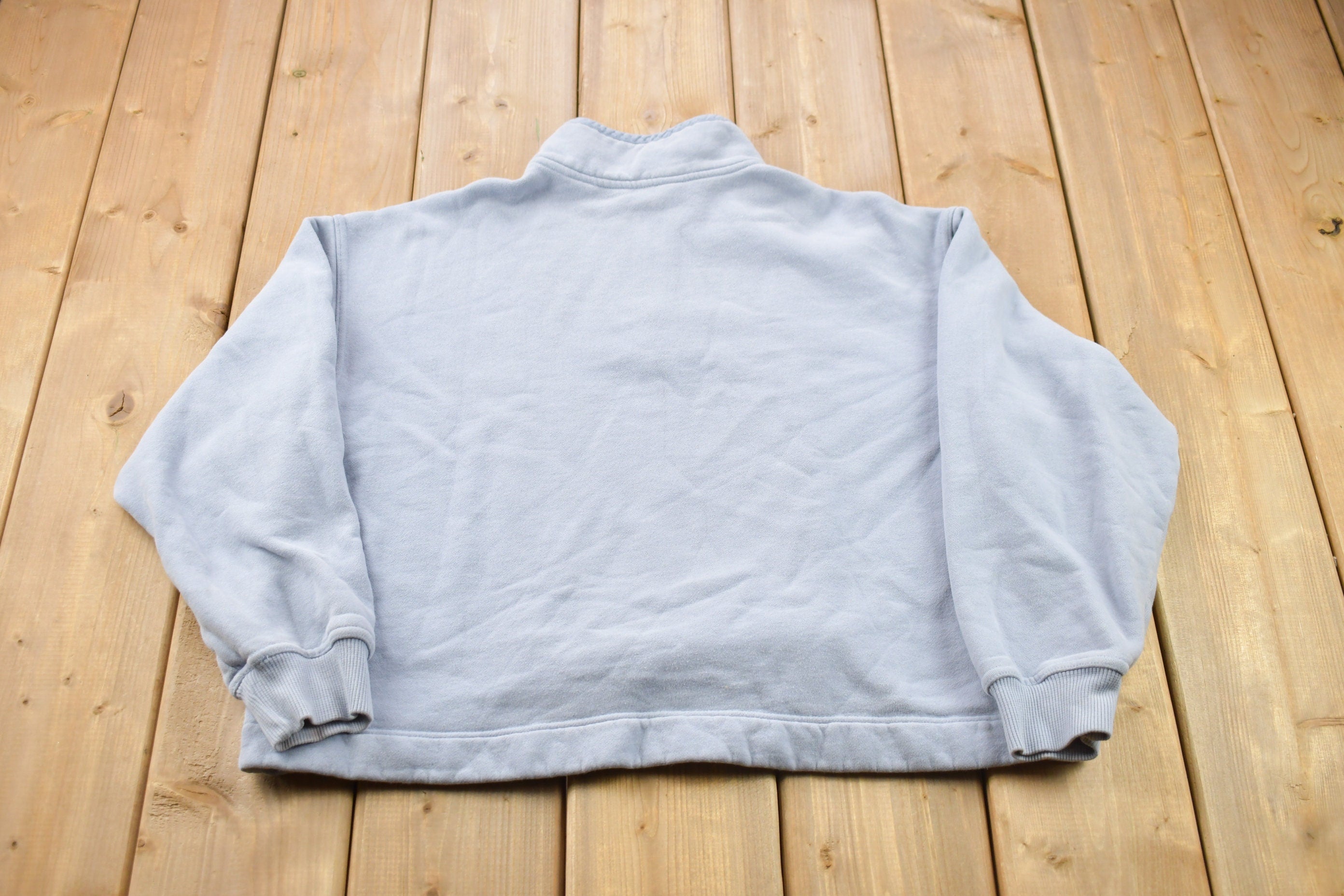 Vintage 1990s Eddie Bauer Blank Blue Quarter Zip Sweater  90s Sweater  Vintage Sweater  Essential  Streetwear  90s Blank
