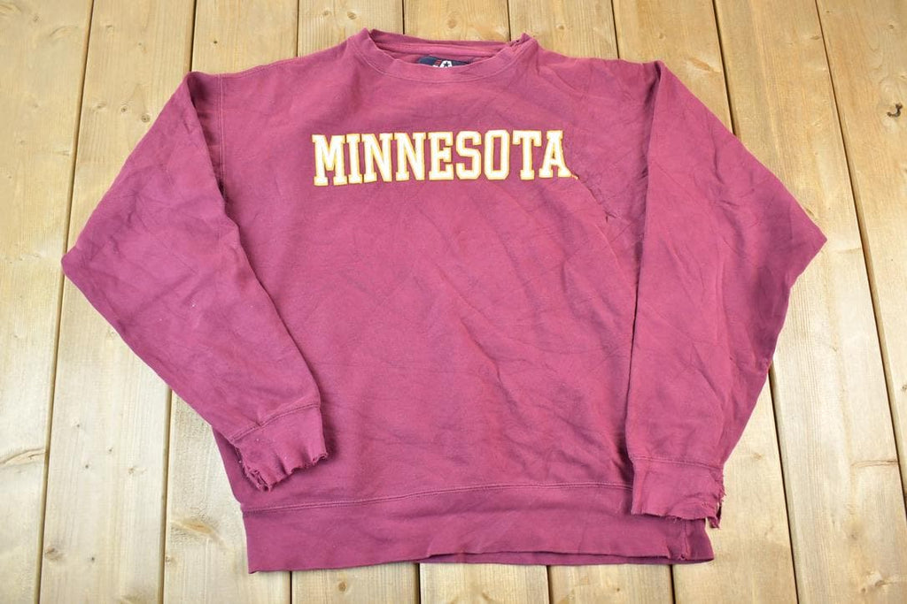 Vintage 1990s Minnesota Embroidered Souvenir Crewneck Sweatshirt Made In USA