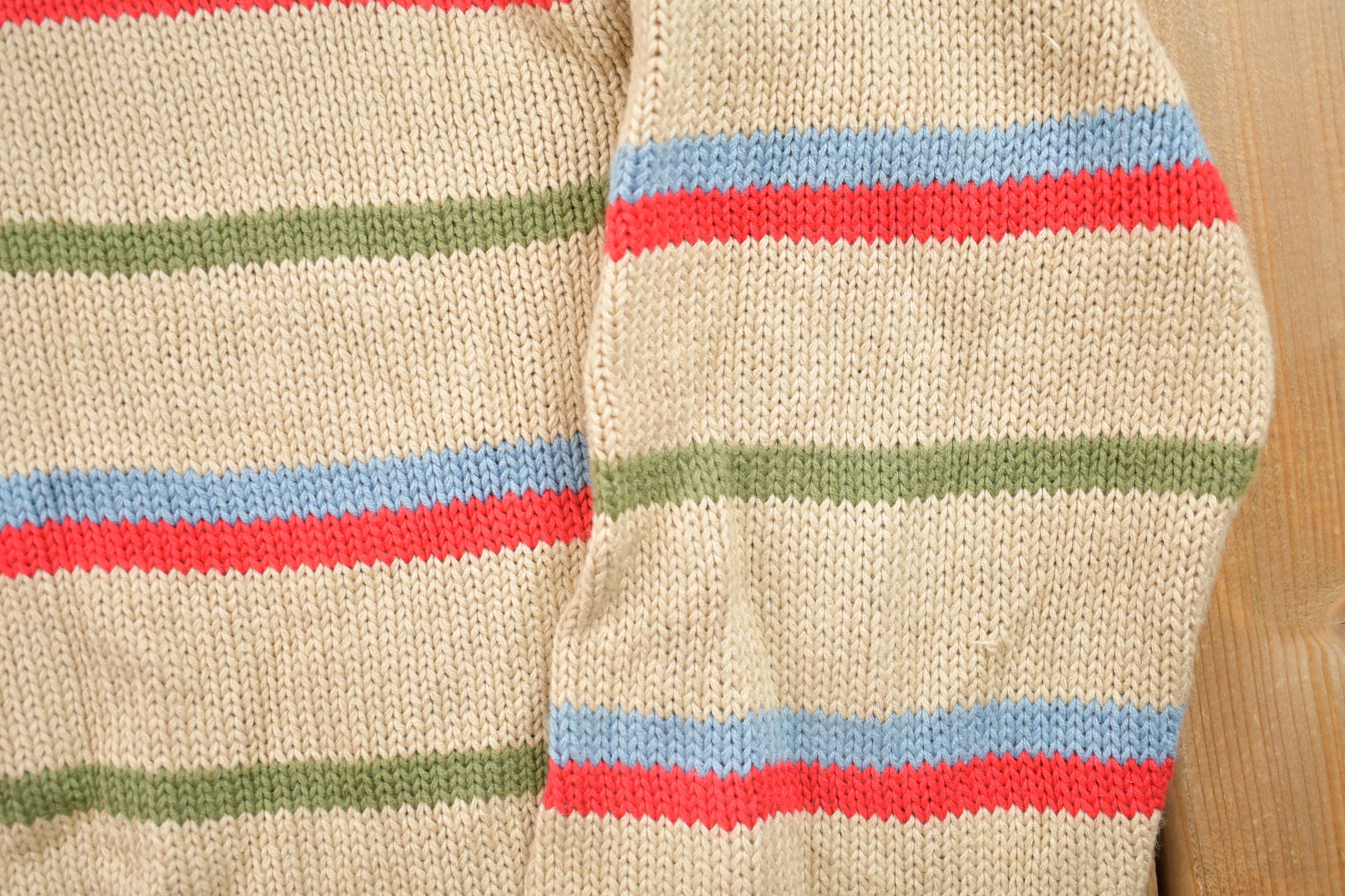 Vintage 1990s Oxford Striped Knitted Crewneck Sweater