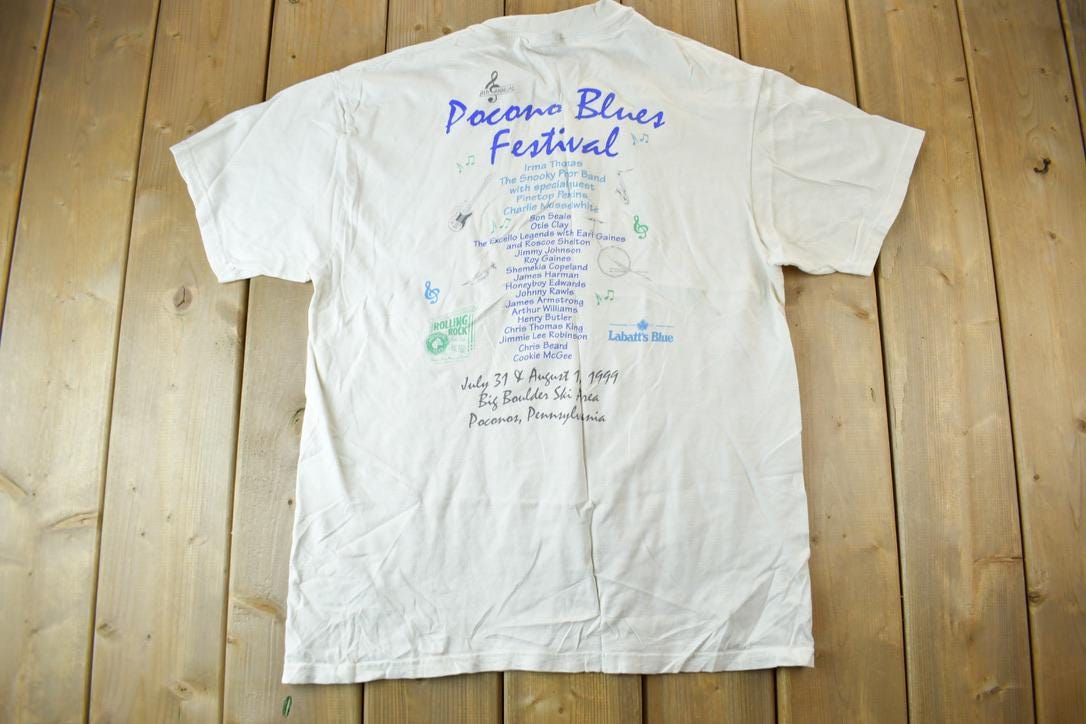Vintage 1993 Poconos Blues Festival Graphic T Shirt