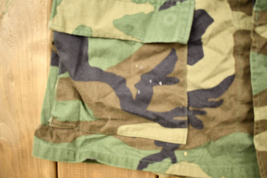 Vintage 1995 Woodland Camouflage Military Combat Coat