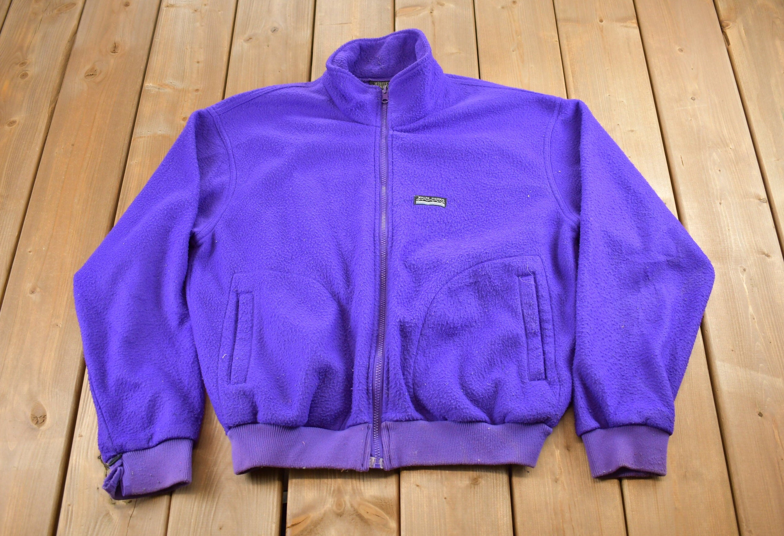 Vintage 1990s White Sierra Fleece Zip Up Sweater