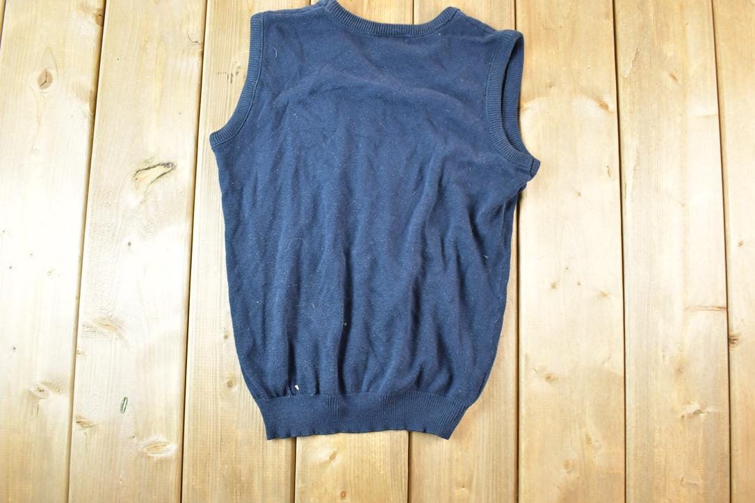 Vintage 1990s Code New York Embroidered W Knit Souvenir Sweater Vest Womens S