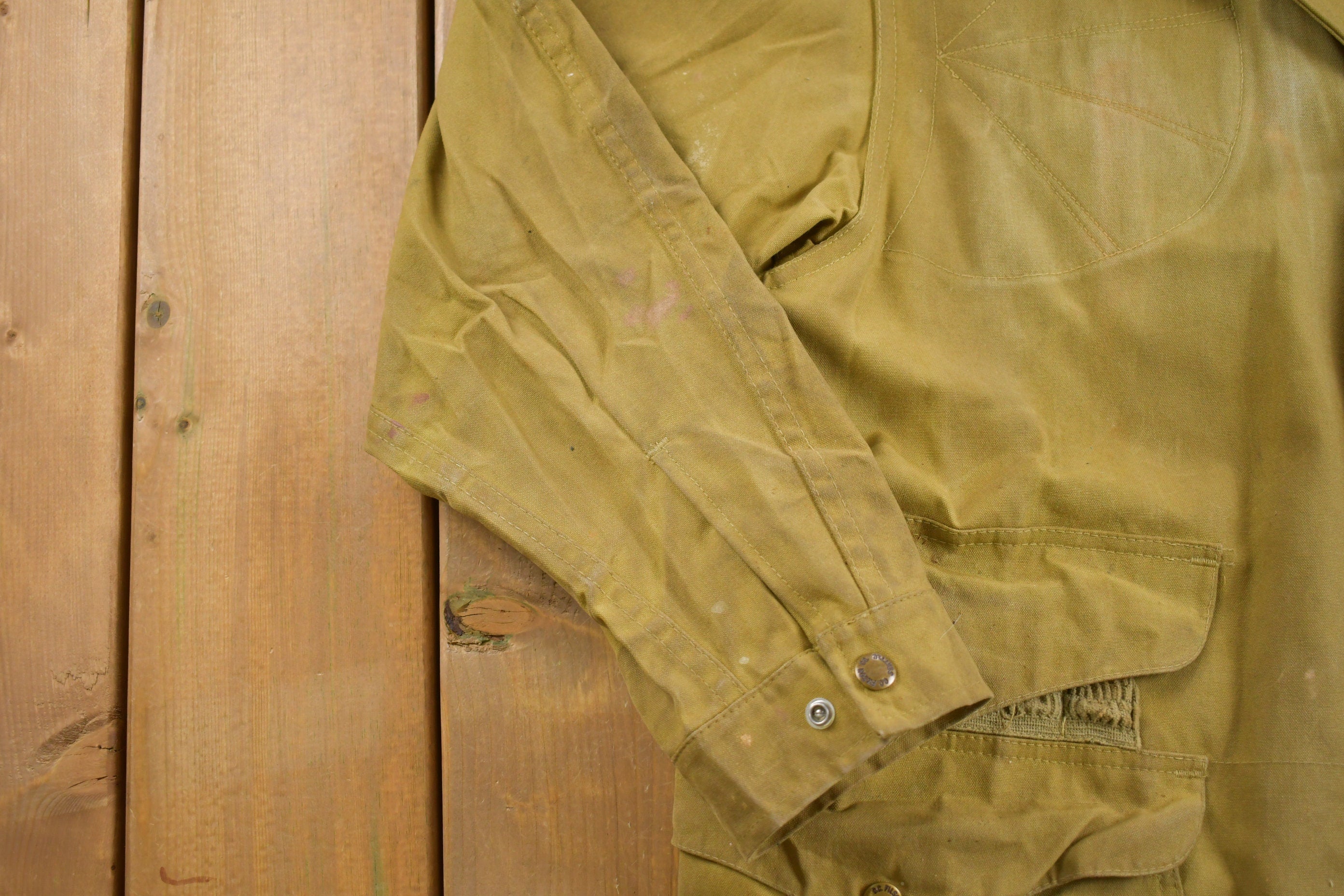 Vintage 1980s Distressed Filson Tin Cloth Cruiser Jacket