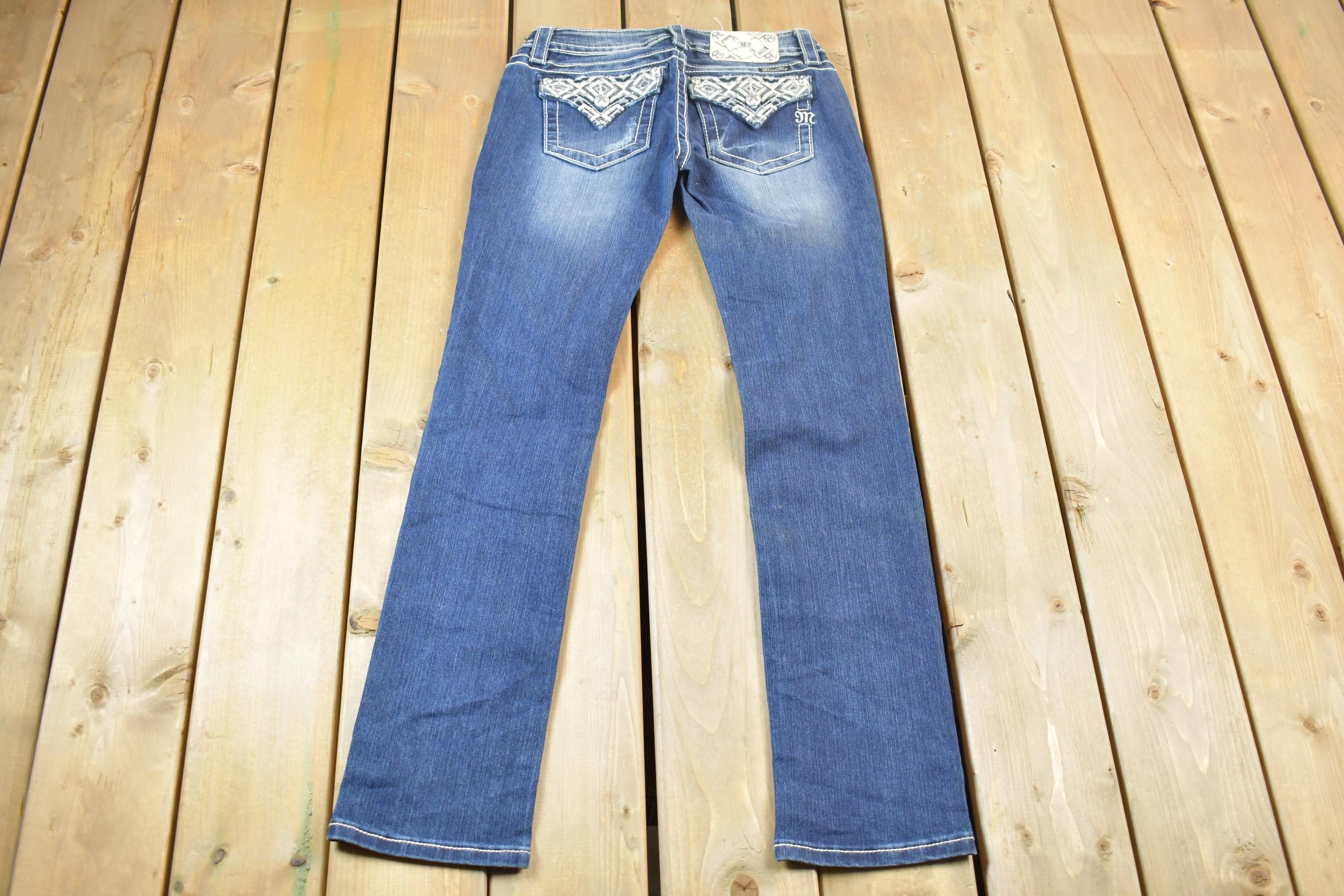 Vintage Y2K Miss Me Bedazzled Low Rise Jeans Size 26x31