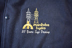 Vintage 1990s Manitoba Hydro Embroidered Logo Leather & Wool Varsity Jacket