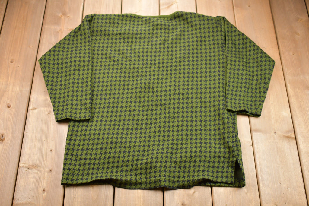 Vintage 1980s Houndstooth Knitted Sweater